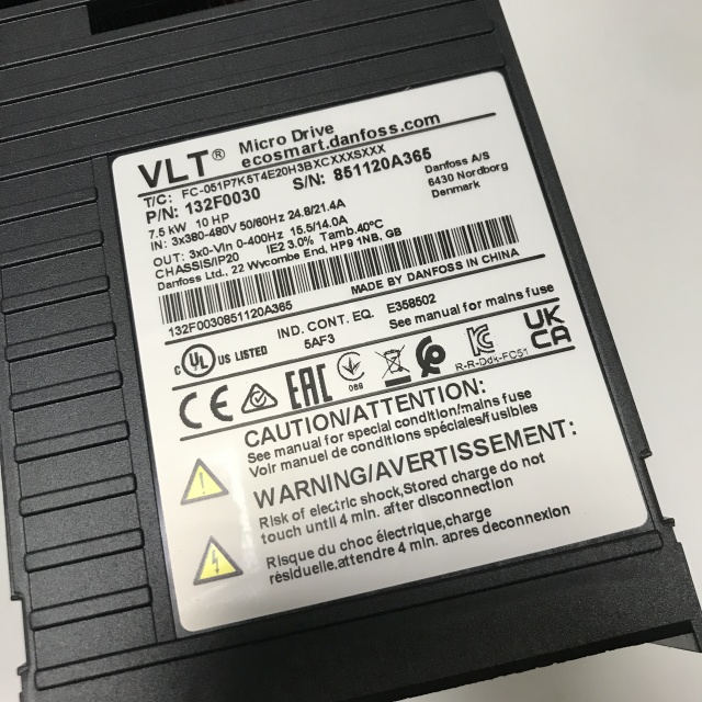 Danfoss frequency converter FC-051P7K5T4E20H3BXCXXXSXXX 132F0030