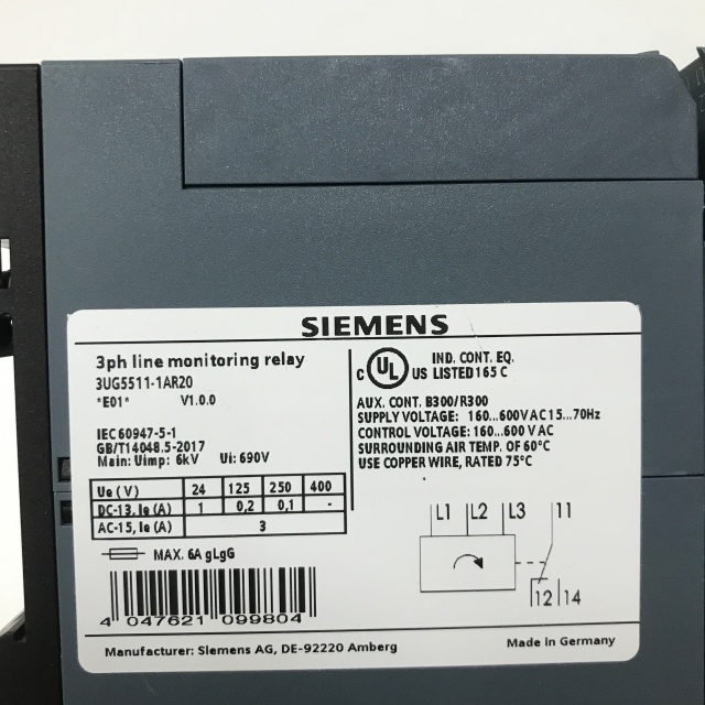 SIEMENS relay 3UG5511-1AR20