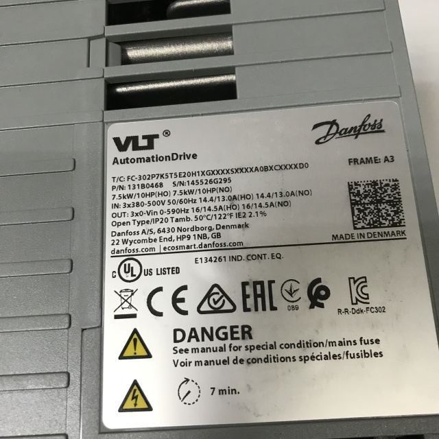 Danfoss frequency converter FC-302P7K5T5E20H1XGXXXXSXXXXA0BXCXXXXD0 131B0468