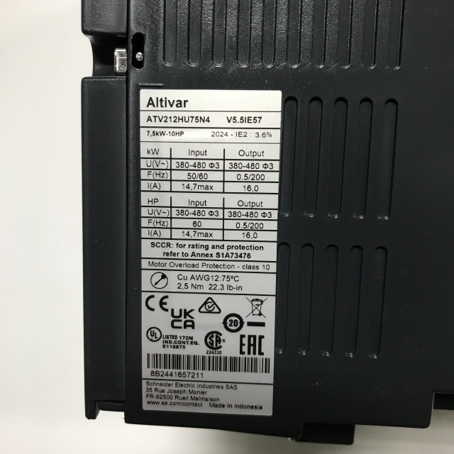 Schneider inverter ATV212HU75N4