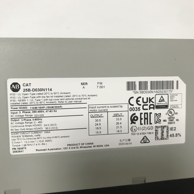 Allen Bradley frequency converter 25B-D030N114