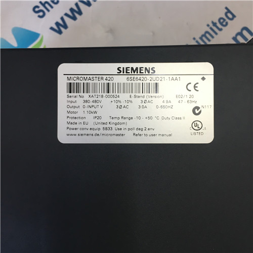 SIEMENS 6SE6420-2UD21-1AA1 MICROMASTER 420 without filter 380-480 V 