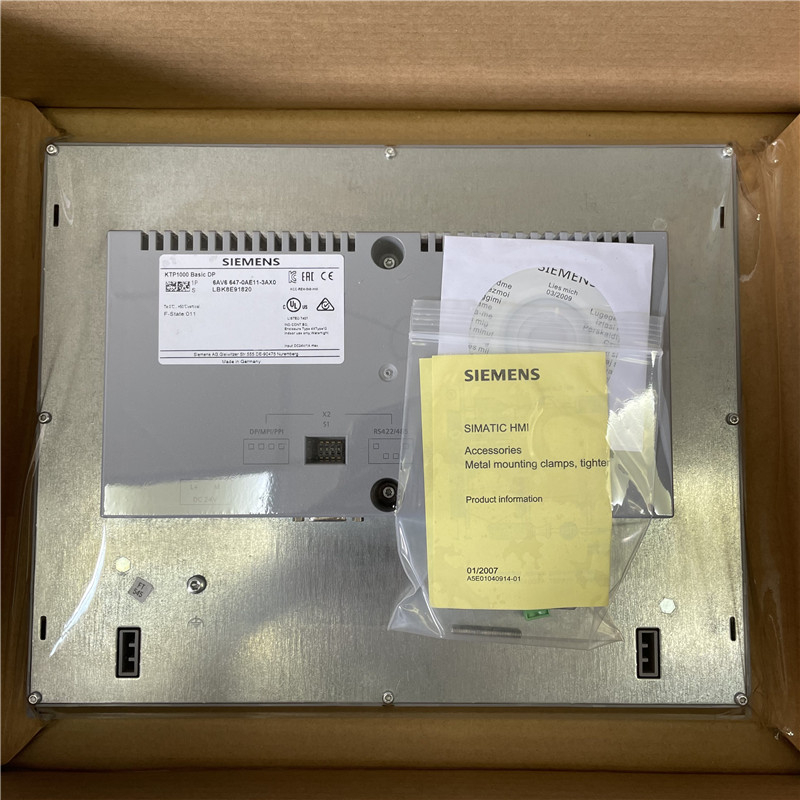 SIEMENS touch keyboard control panel 6AV6647-0AE11-3AX0 SIMATIC HMI KTP1000 Basic Color DP, Basic Panel, Key/touch operation, 10" TFT display, 256 colors