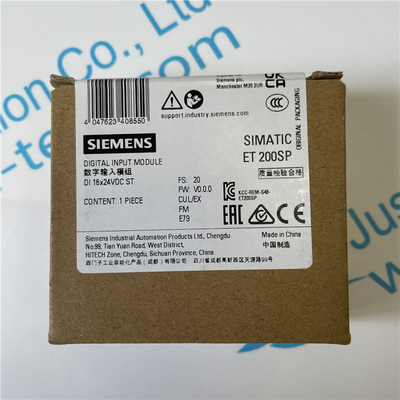 SIEMENS digital input module 6ES7131-6BH01-0BA0 SIMATIC ET 200SP, Digital input module, DI 16x 24V DC Standard, type 3 (IEC 61131)