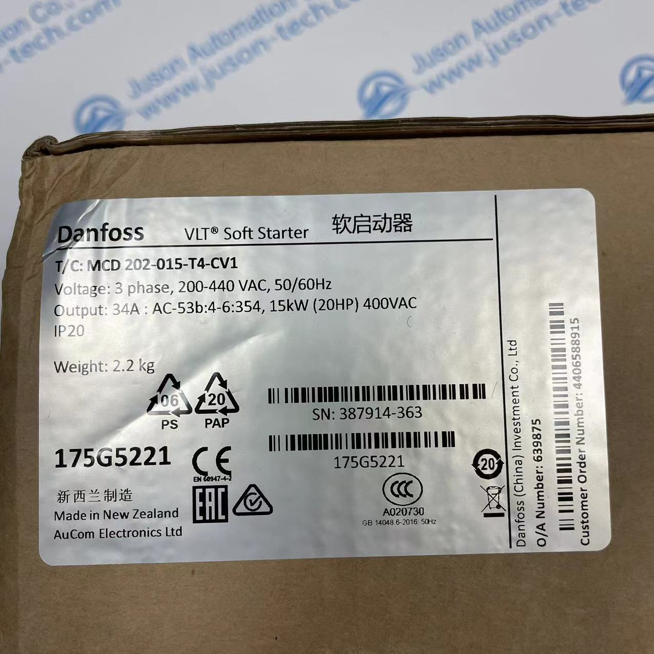 Danfoss soft starter MCD202015T4CV1 175G5221