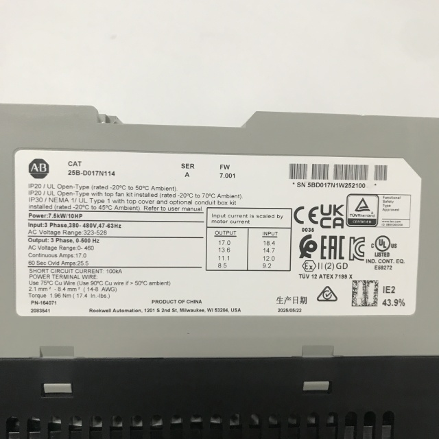 Allen Bradley control unit 25B-D017N114
