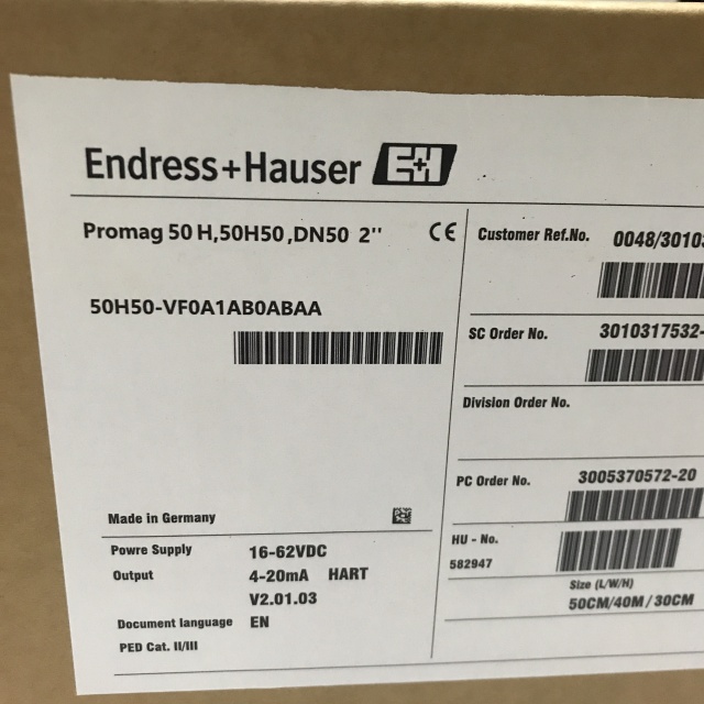 Endress+Hauser Electromagnetic Flowmeter 50H50-VF0A1AB0ABAA