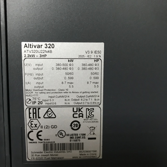 Schneider frequency converter ATV320U22N4B