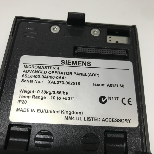 SIEMENS control panel 6SE6400-0AP00-0AA1