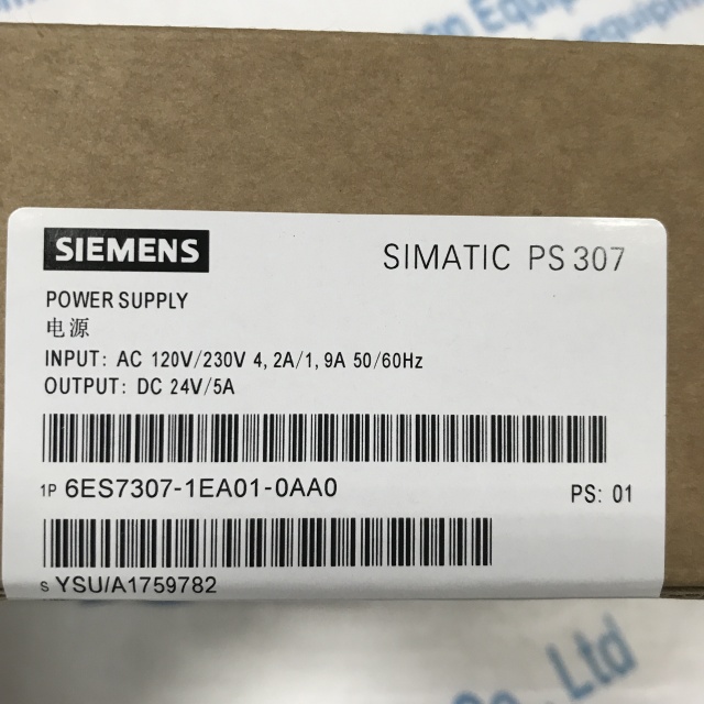 SIEMENS 6ES7307-1EA01-0AA0 SIMATIC S7-300 Regulated power supply PS307 input: 120/230 V AC, output: 24 V/5 A DC
