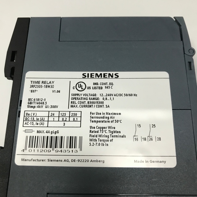 SIEMENS time relay 3RP2505-1BW30