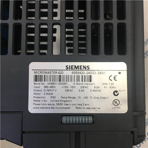 SIEMENS 6SE6420-2AD22-2BA1 MICROMASTER 420 built-in class A filter 380-480 V 