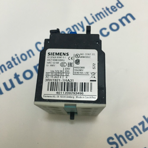 Siemens 3RH1921-1HA31 Auxiliary switch block, 31, 3 NO + 1 NC, EN 50012, 4-pole, screw terminal, for motor contactors, Size S0 .. S12 ! 