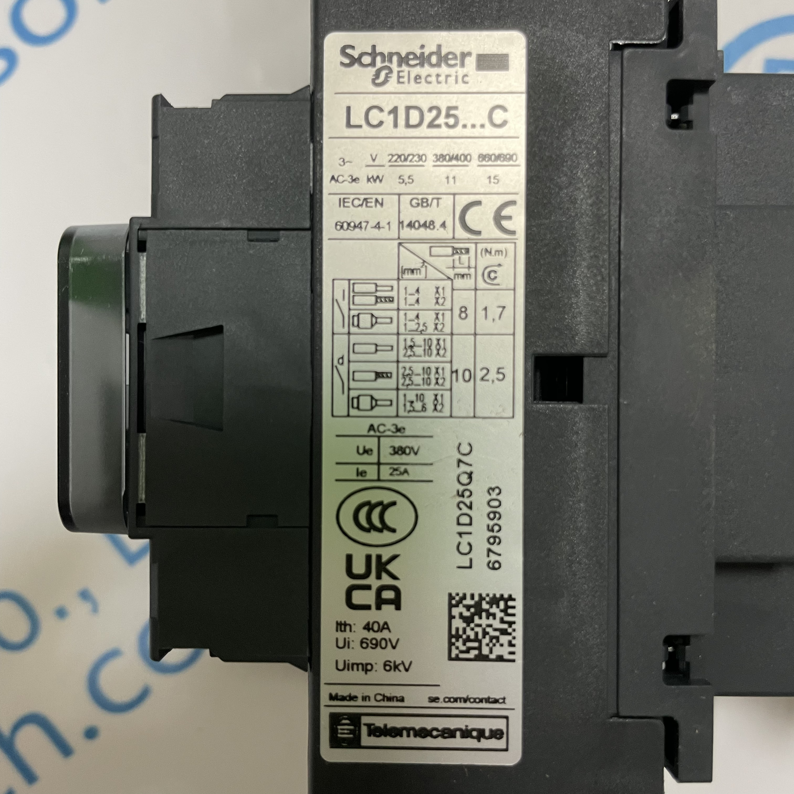 Schneider contactor LC1D25Q7C