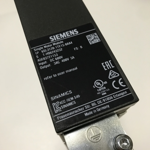 SIEMENS servo drive 6SL3120-1TE15-0AA4