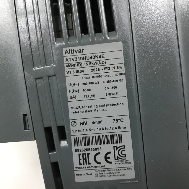 Schneider inverter ATV310HU40N4E