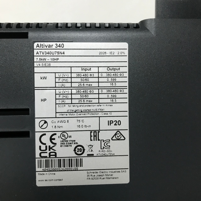 Schneider Frequency converter ATV340U75N4