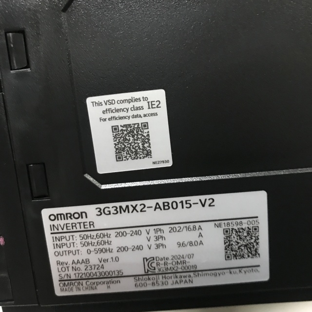 OMRON inverter 3G3MX2-AB015-V2